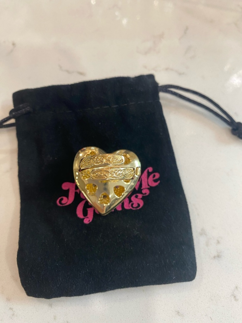 Feed me gems pink opal “Polly Locket” Ring - Picture 6 of 8